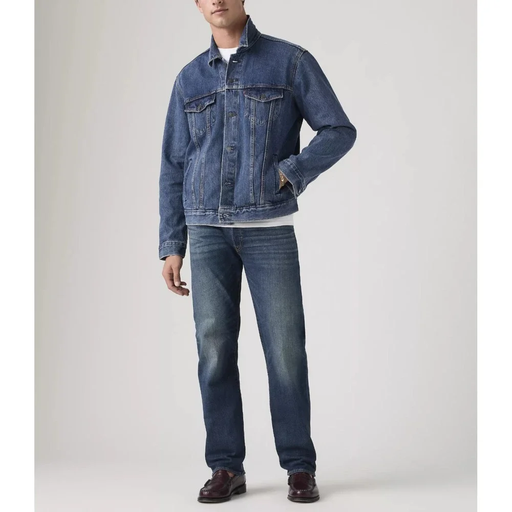 Levi's 501 Original Fit Jeans Mens 31x30 Blue Whiskered Denim‎ Straight Leg Logo